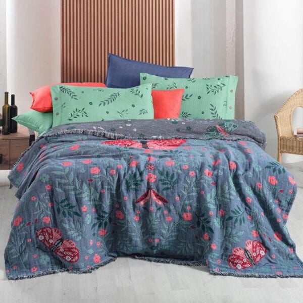 Sarev Abrial Pike Takımı Çift Kişilik 2 Yastık Yeşil