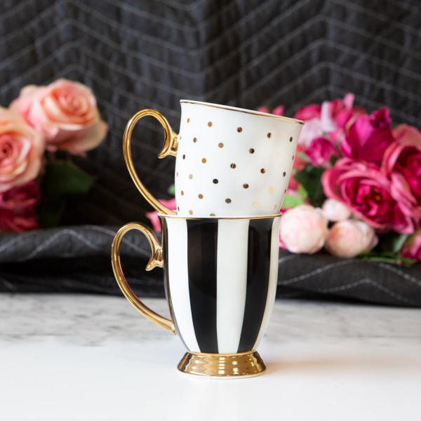 Cristina Re Mug Ivory Polka Gold