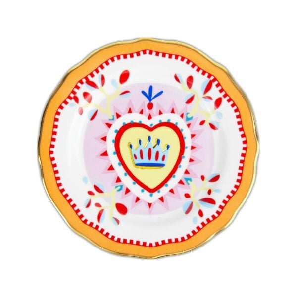 Baci Milano Mamma Mia Kalp Desenli Tatlı Tabağı 16 Cm