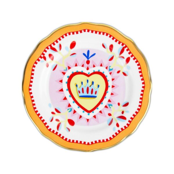 Baci Milano Mamma Mia Kalp Desenli Tatlı Tabağı 16 Cm