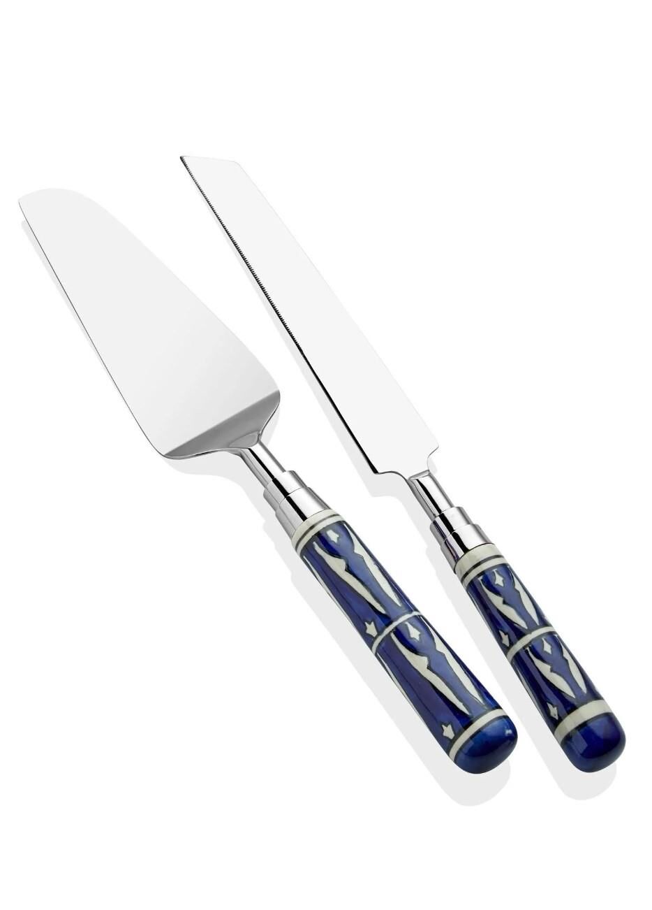 The Mia Corallo Kek Servis Seti Mavi 2 Parça