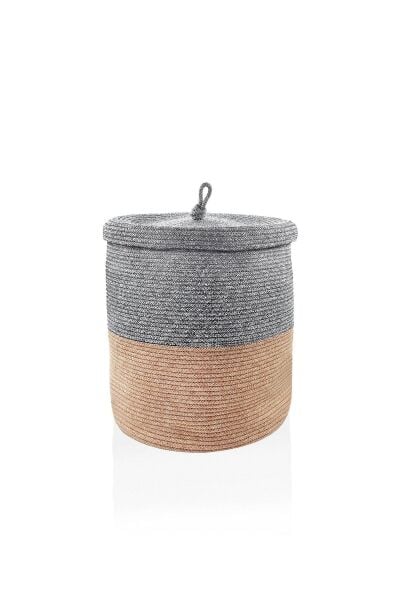 The Mia Jutte Çamaşır Sepeti Bambu Gri 50x40 cm