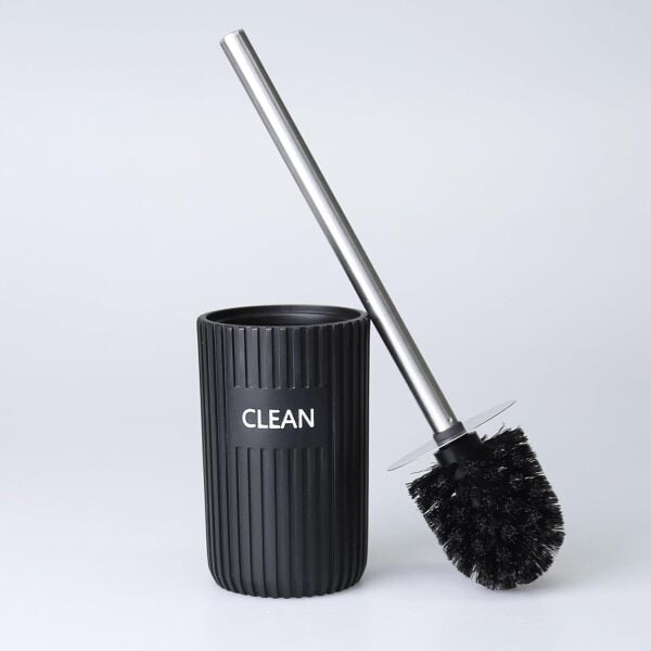 Selim Dekor Grooved Banyo Seti Siyah