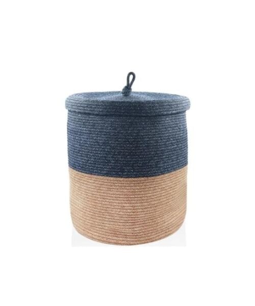 The Mia Jutte Çamaşır Sepeti Bambu Lacivert 50x40 cm