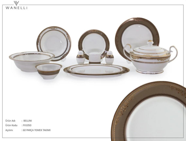 Wanelli Fx1050 Bellini 60 Parça Yuvarlak Yemek Takımı