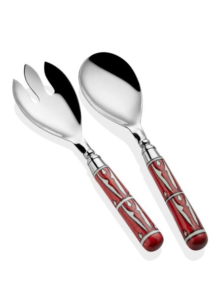 The Mia Corallo Salata Servis Seti Kırmızı 2 Parça
