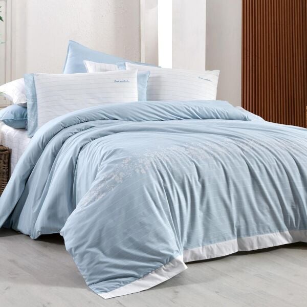 Sarev Olric Fancy Çift Kişilik Nevresim Takımı 2 Yastık Mavi