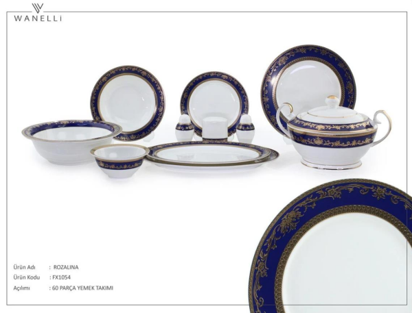 Wanelli Fx1054 Rozalina 60 Parça Yemek Takımı