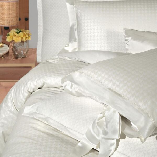 Sarev Perlita Fancy Çift Kişilik Nevresim Takımı 2 Yastık Bej