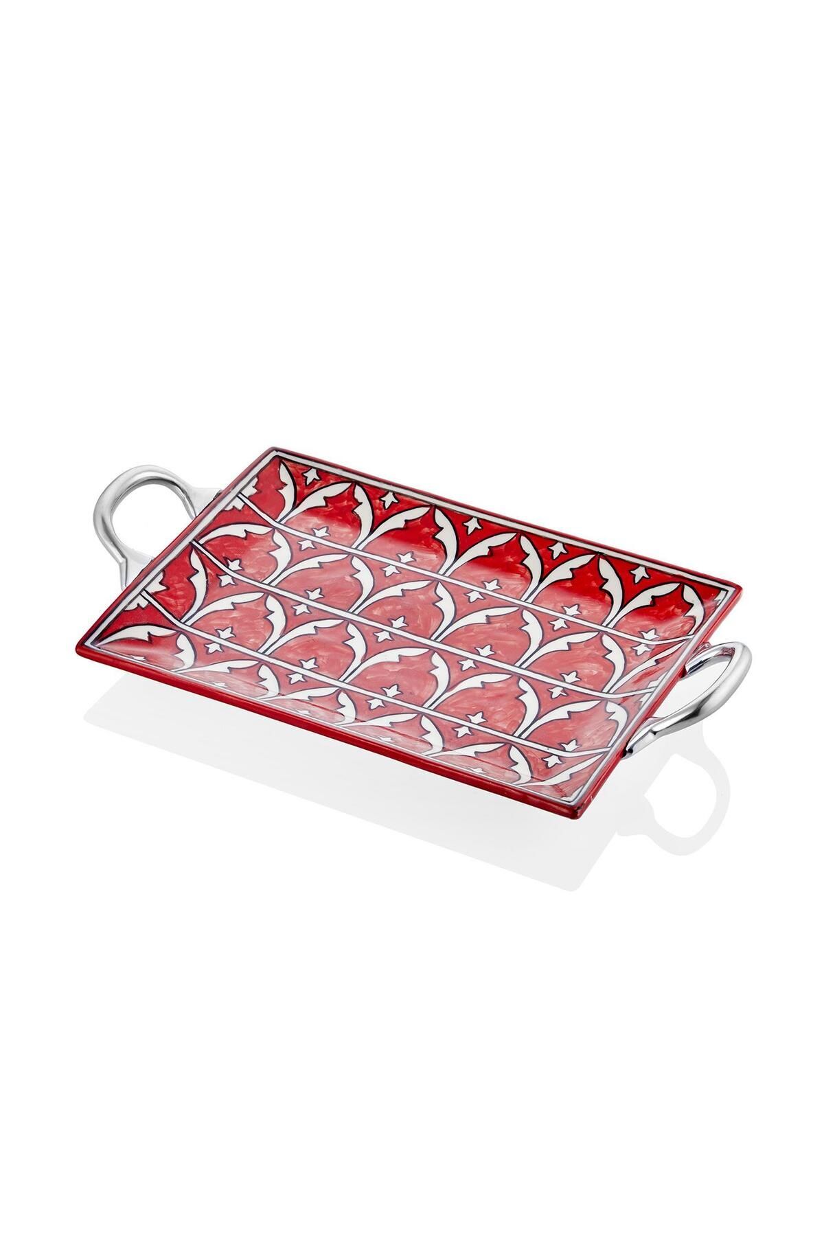 The Mia Corallo Servis Tepsisi Kırmızı 18x11 cm