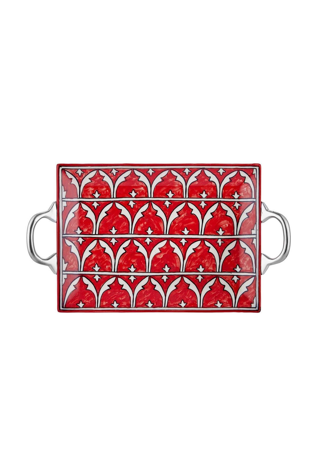 The Mia Corallo Servis Tepsisi Kırmızı 18x11 cm
