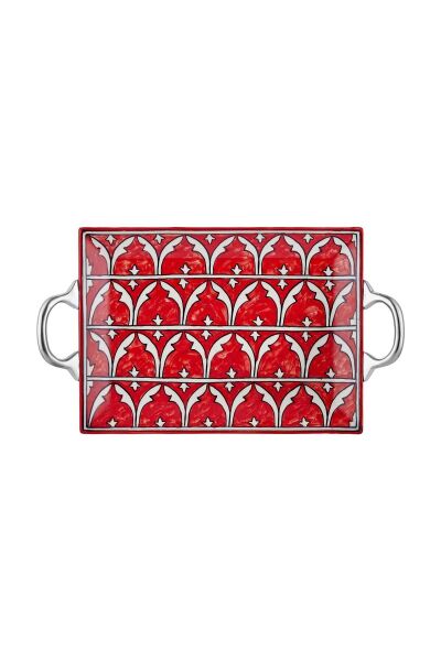 The Mia Corallo Servis Tepsisi Kırmızı 18x11 cm