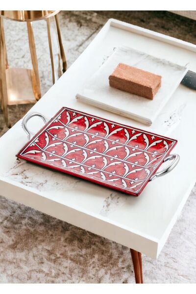 The Mia Corallo Servis Tepsisi Kırmızı 18x11 cm