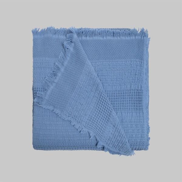 Sarev Eskel Yatak Örtüsü Çift Kişilik Mavi