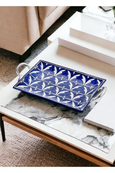 The Mia Corallo Servis Tepsisi Mavi 18x11 cm