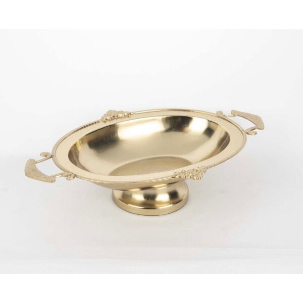 Mikasa Moor Pirinç İşlemeli  Ayaklı Tepsi 34x22x8cm