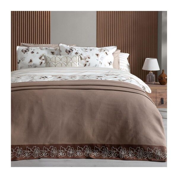 Sarev Eva Jadon Takım Pike Takımı  Nevresim Seti 1 Yastık-Bej