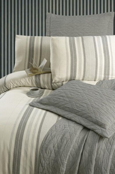 Zebra Casa Laden Yatak Örtüsü Seti Antrasit Zc02-6