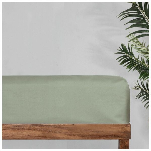 Sarev Monochrome  Saten  Düz Çarşaf Çift Kişilik Smoke Green