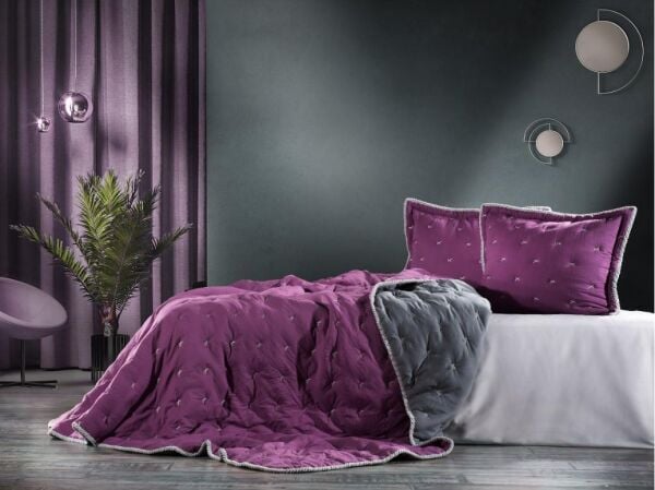 Zebra Casa Tender Yatak Örtüsü Çift Kişilik Mürdüm