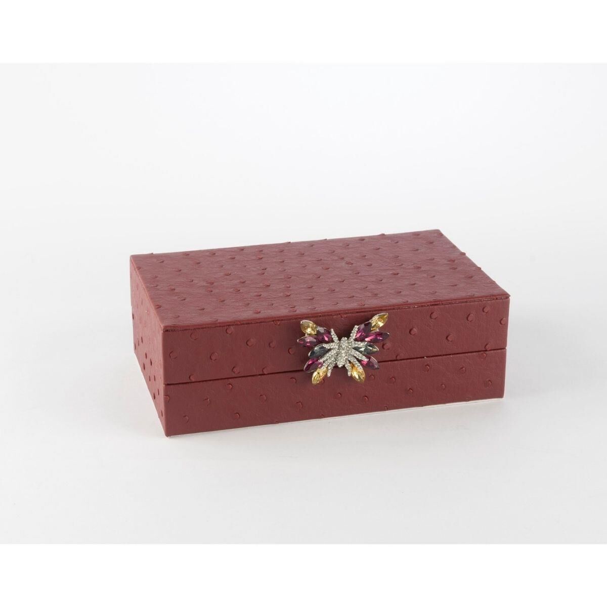 Mikasa Moor Bordo Kelebek Kulplu Deri Kutu 20x12x7cm