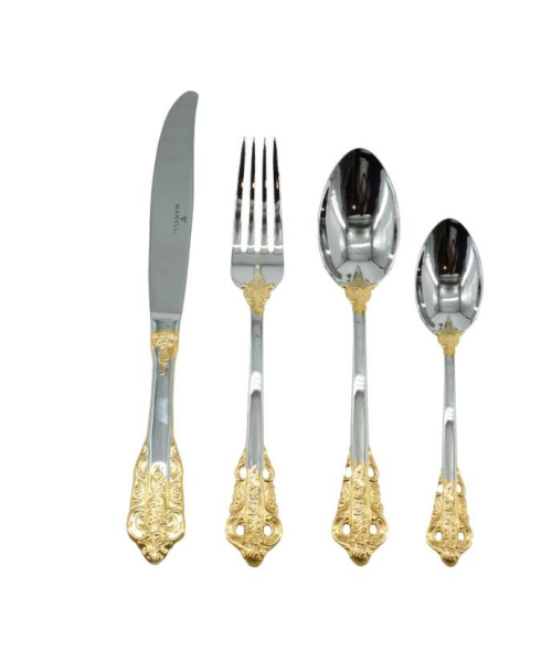 Wanelli 11251 Lora Dek. Altın 84 Parça Çatal Kaşık Bıçak Takımı