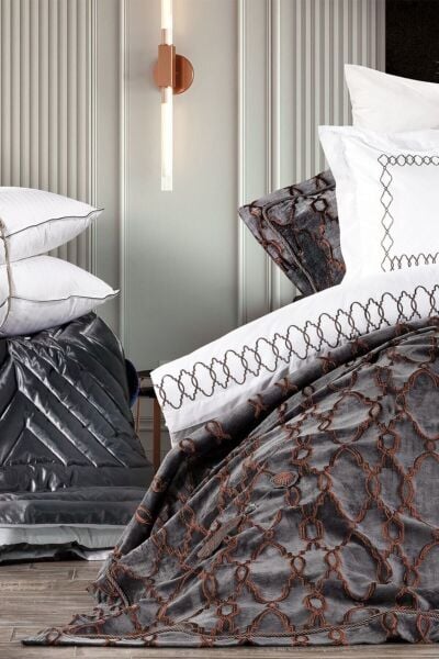 Zebra Casa Violet Yatak Seti Antasit / Bakır