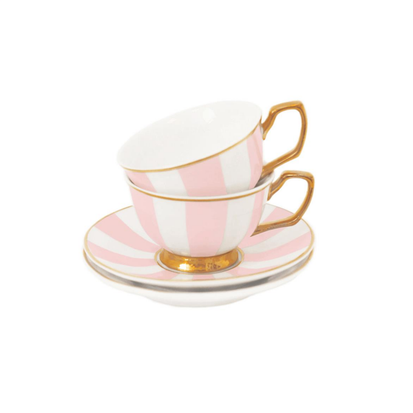 Cristina Re Pembe Çizgili 2 li Kahve Fincanı