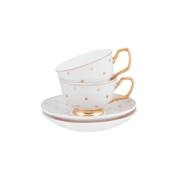 Cristina Re Ivory Polka Gold 2 li Kahve Fincanı