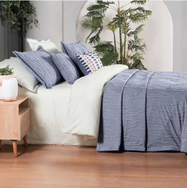 Sarev Fallon Yatak Örtüsü Çift Kişilik Mavi