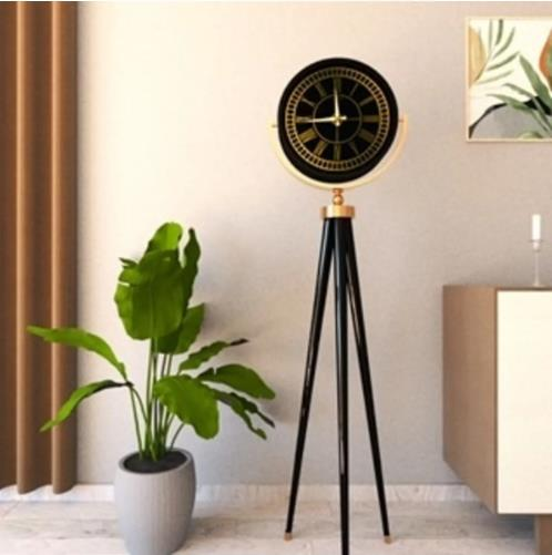 Kosova 2023-1 Tripod Ayaklı Saat Siyah Altın