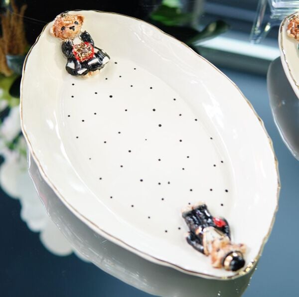 Magic Home Teddy Kayık Tabak Siyah