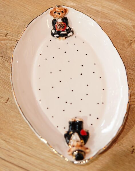 Magic Home Teddy Kayık Tabak Siyah