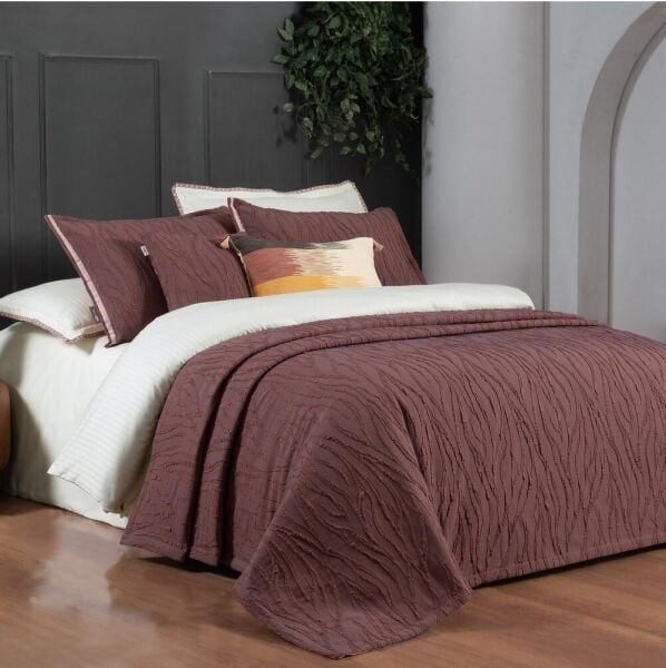 Sarev Fallon Yatak Örtüsü Çift Kişilik Taba