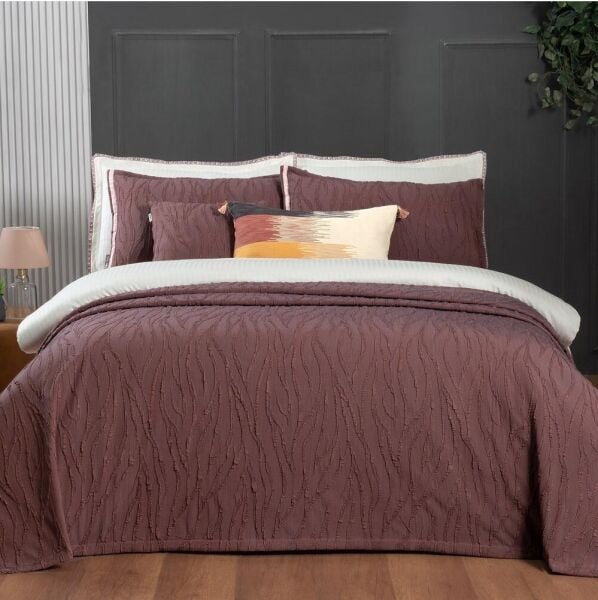 Sarev Fallon Yatak Örtüsü Çift Kişilik Taba