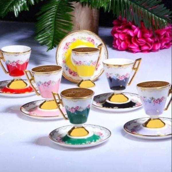 Kosova Valencia İst-164  90cc 6'lı Ayaklı Fincan Takımı