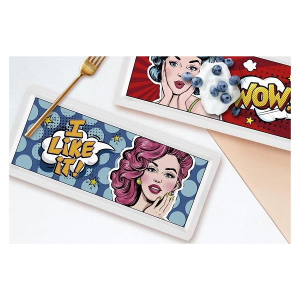 The Mia Popart Girls Dikdörtgen Servis 35 x 16 cm