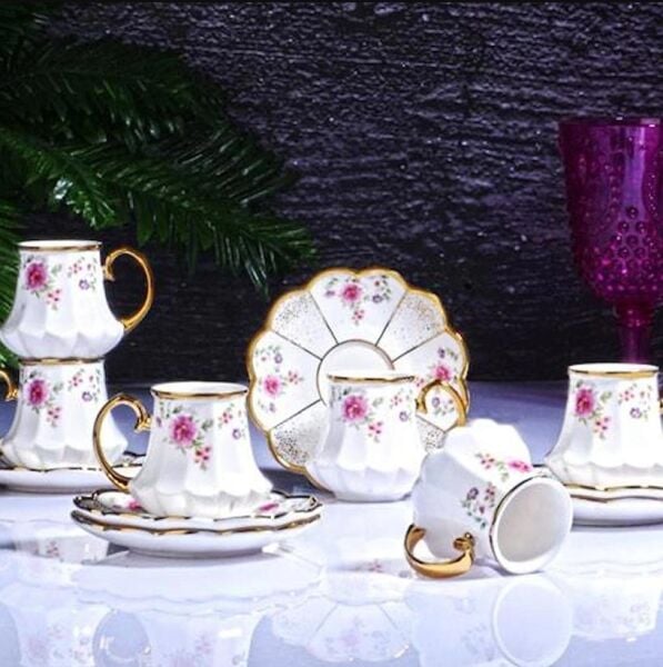 Kosova Lucca İst-174  90cc 6'lı Ayaklı Fincan Takımı