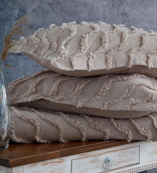 Nazik Home Terra Yatak Örtüsü Tek Kişilik-Vizon