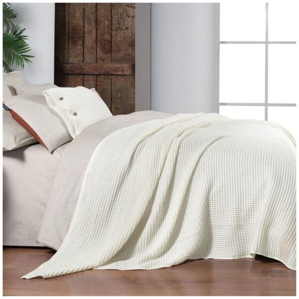 Sarev Polendıa Yatak Örtüsü Çift Kişilik Ekru