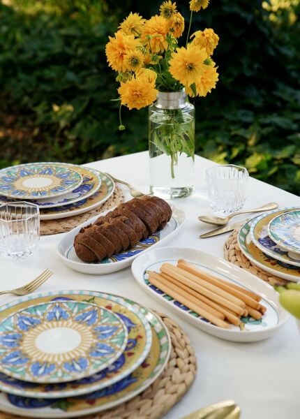 The Mia Limoncello Oval Servis 2'li Set Gri 29 cm