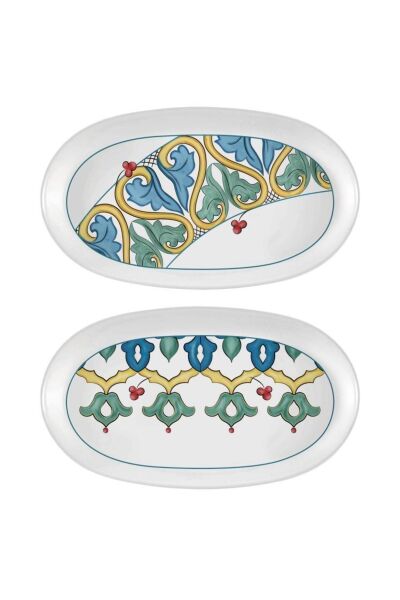 The Mia Limoncello Oval Servis 2'li Set Gri 29 cm