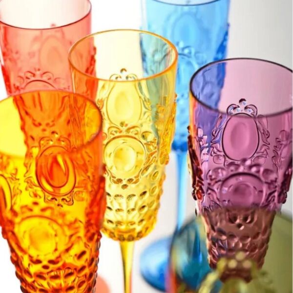 Baci Milano Baroque Rock Anniversary 6'lı Renkli Flüt Kadeh Seti
