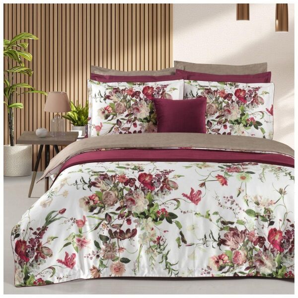 Sarev Bella Rose  Saten Nevresim Takımı King Size 4 Yastık Multi
