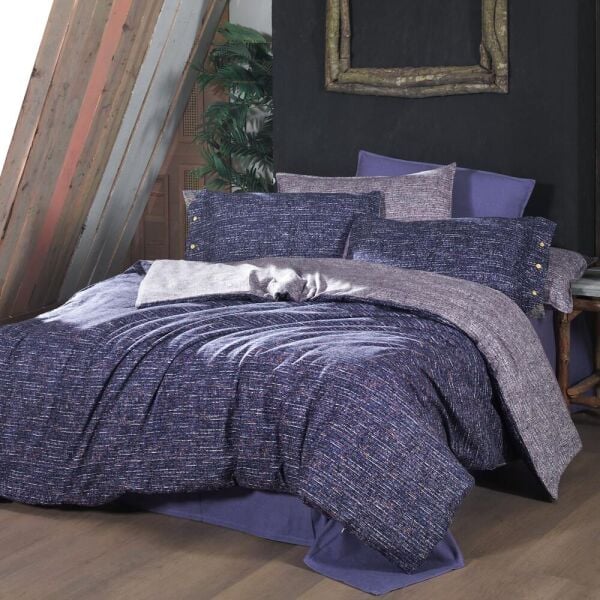 Sarev Glamis Flanel Nevresim Takımı  Çift Kişilik 2 Yastık Lila