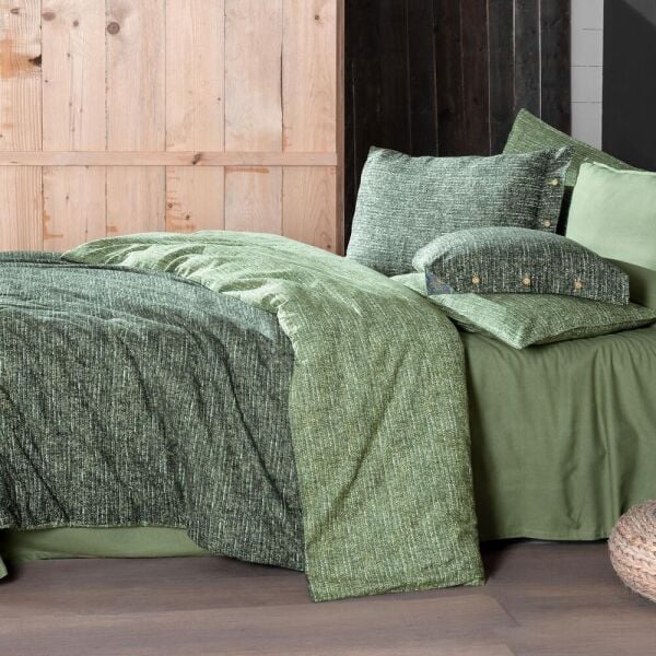 Sarev Glamis Flanel Nevresim Takımı  Çift Kişilik 2 Yastık Yeşil