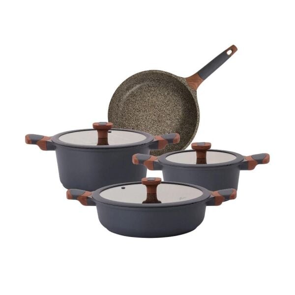 Jumbo Stone 4'lü Tencere Seti Gri