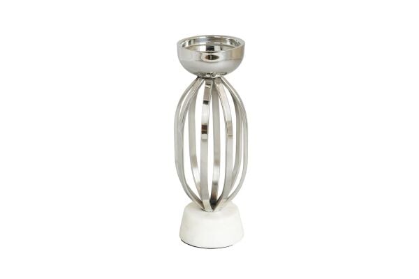 Lucky Art Chrome Marble Kc Candle Holder 28 Cm