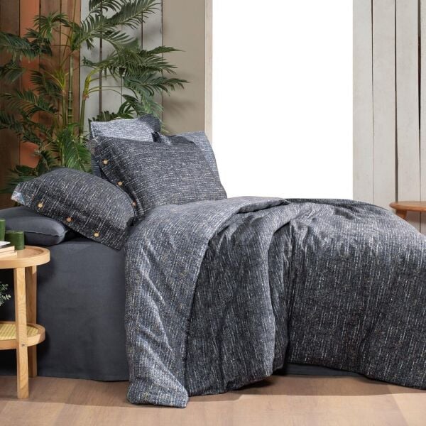 Sarev Glamis Flanel Nevresim Takımı  Çift Kişilik 2 yastık Gri