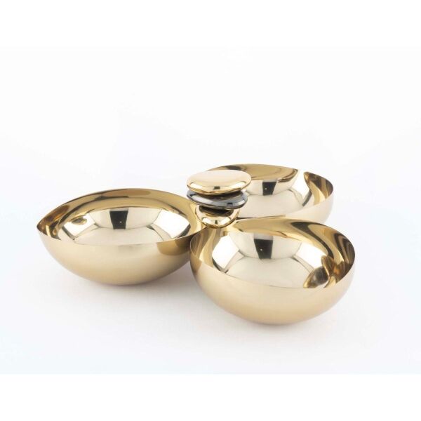 Mikasa Moor Gold Çakıl Taşı 3 Bölmeli Çerezlik 27x10cm